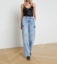 L'Agence Brooklyn High Rise Utility Wide Leg Jean in brewer - women's jeans - view 4