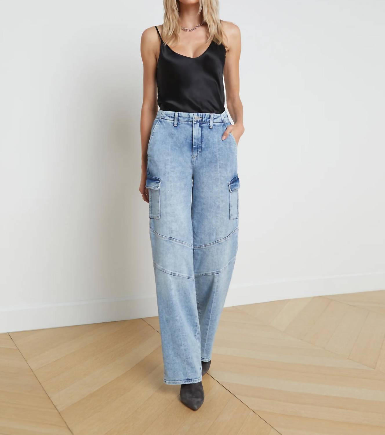 L'Agence Brooklyn High Rise Utility Wide Leg Jean in brewer - women's jeans - view 4
