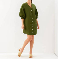 Karen Kane - Lantern Sleeve Button-Front Dress