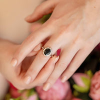 Starlette Women's Mavis Statement Ring in black - women's jewelry - detail view