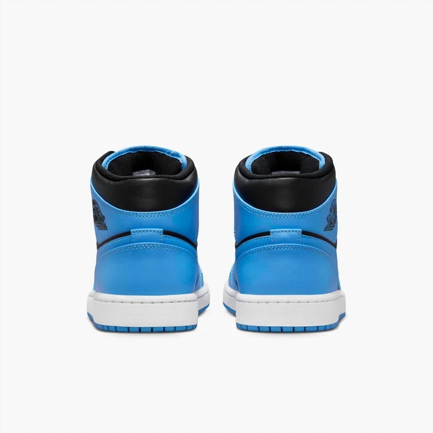 Air Jordan Men's 1 Mid Shoes in black blue - men's sneaker - alternate view