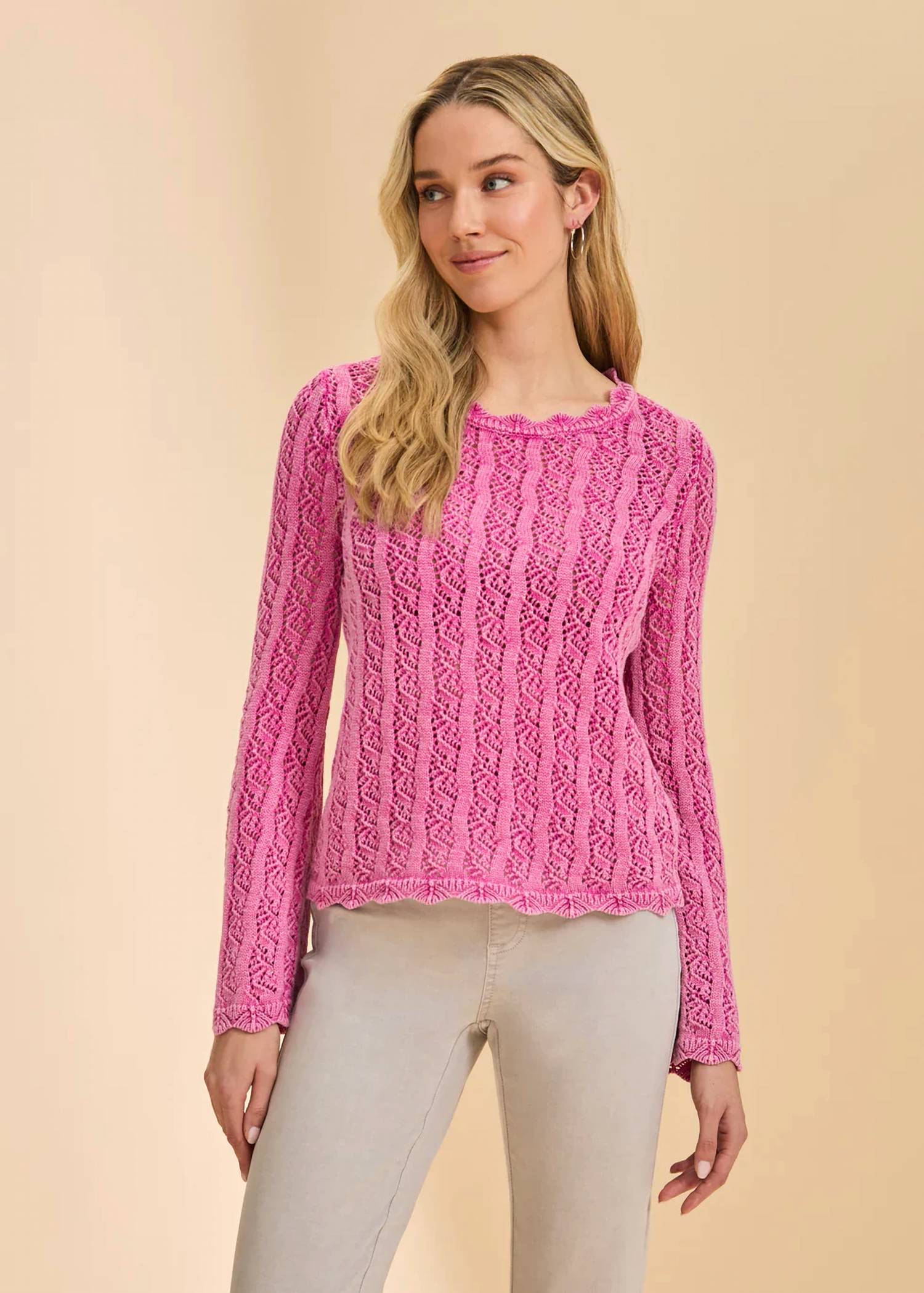 Fdj - Open Weave Long Sleeve Sweater