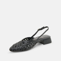 Dolce Vita Women's Birdie Woven Leather Mules in black - women's shoe - detail view