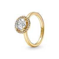 Pandora Women's Sparkling Round Halo Ring in gold - women's jewelry