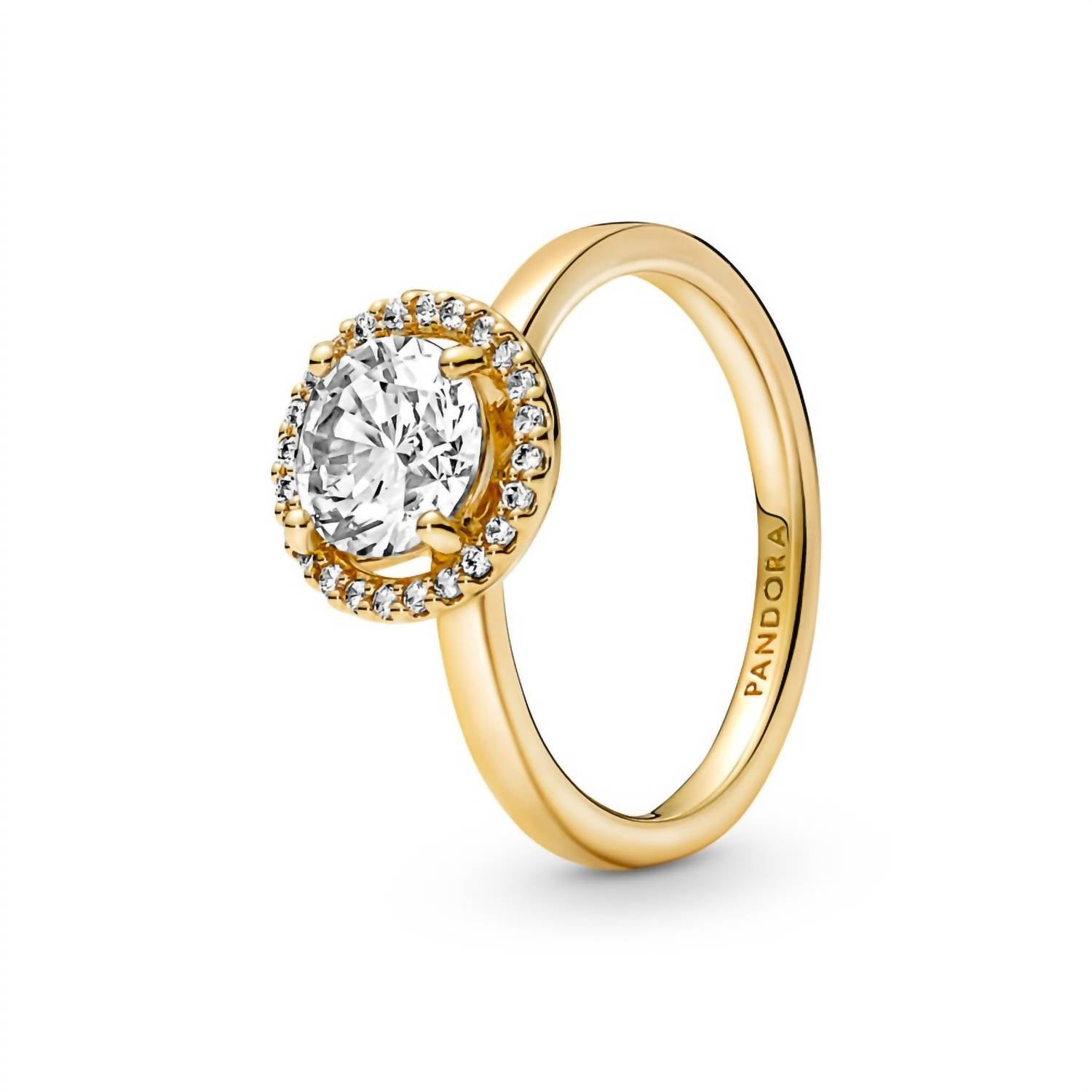 Pandora Women's Sparkling Round Halo Ring in gold - women's jewelry