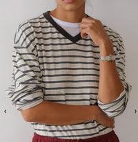 Donni. - Jersey Boyfriend V-neck Tee