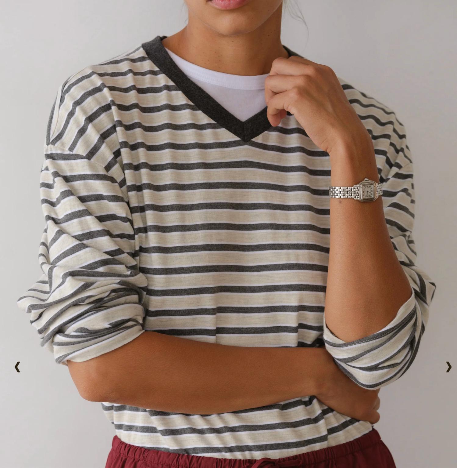 Donni. - Jersey Boyfriend V-neck Tee