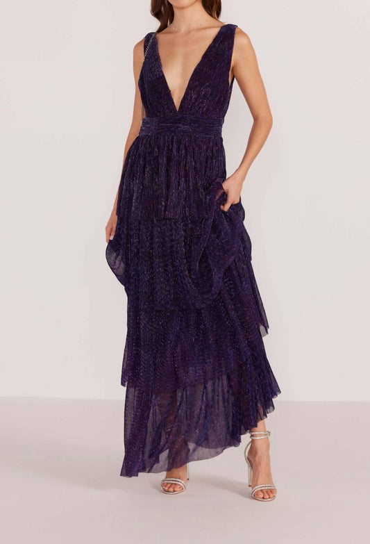 Minkpink - Enya Lurex Plisse Midi Dress