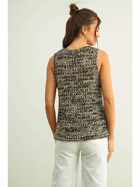 Miou Muse - Sleeveless 2 Tone Knit Top