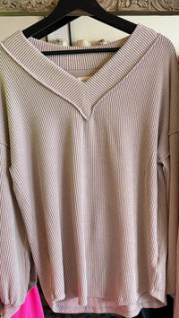 Bibi - Women's Two Tone V-neck Top & Pants Set