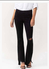 Vervet By Flying Monkey - Mid Rise Distressed Flare Jeans
