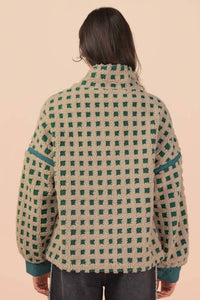 Very J - Oversized Checker Fleece Jacket