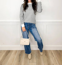 Saige Denim - Sutton Tummy Control High-rise Double Button Straight Leg Jeans
