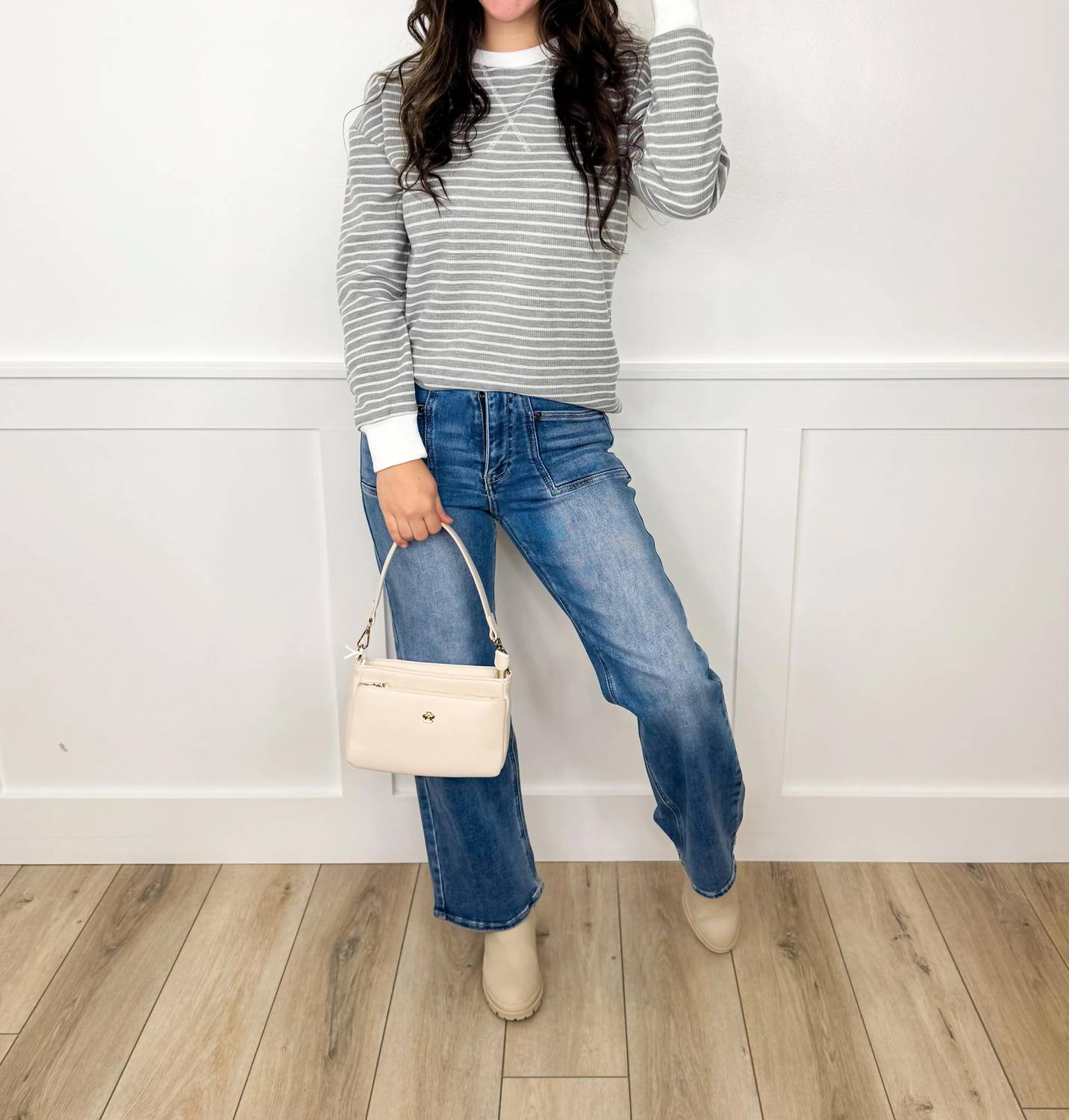 Saige Denim - Sutton Tummy Control High-rise Double Button Straight Leg Jeans