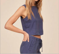 Bella Dahl - Sleeveless Boat Neck Split Back Tank