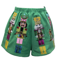 QUEEN OF SPARKLES Women's Nutcracker Band Shorts in green - women's shorts