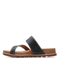 Clarks Women's Yacht Beach Sandal in black leather - women's sandal - view 4