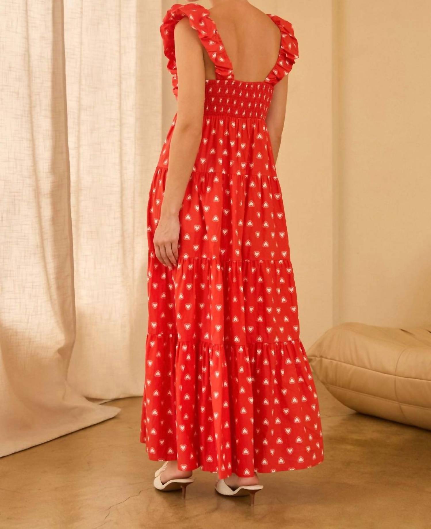 SKIES ARE BLUE Sweetheart Maxi Dress in red - women's dress - view 4