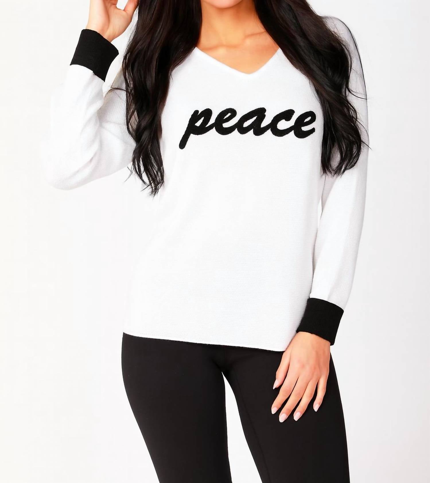 Angel Apparel - Peace V-neck Long Sleeve Top