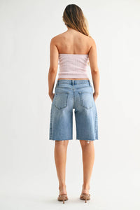 Just Black Denim - Seamed Longer Short