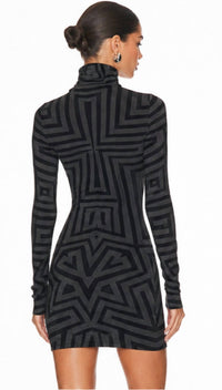 Gareth Pugh - Geometric Mock Neck Bodycon Dress