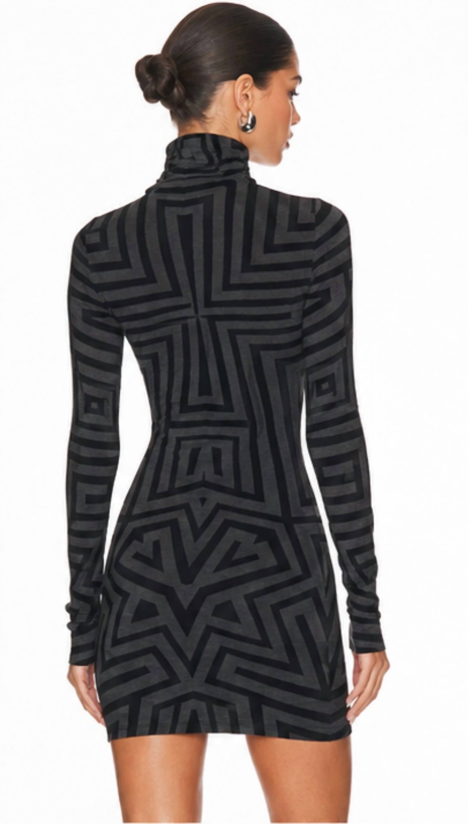 Gareth Pugh - Geometric Mock Neck Bodycon Dress