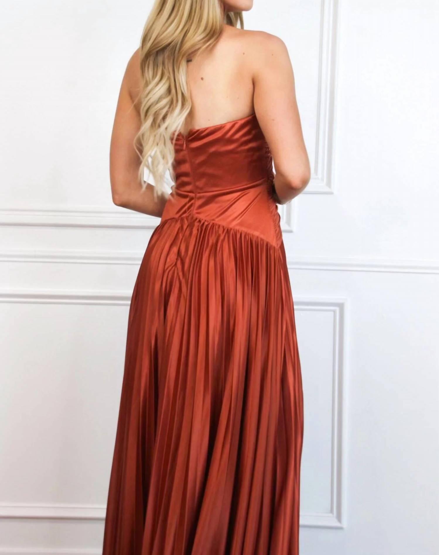 Maniju - Carolina Strapless Pleated Maxi Dress