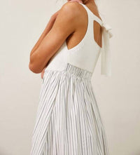 Creamon Ribbed Knit Bodice Maxi Dress in white - women's dress - view 4