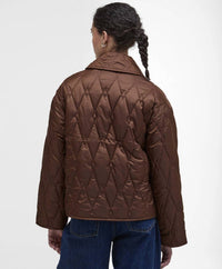 Barbour Bernadette Quilted Jacket in vicuna hessian tartan - women's jacket - alternate view