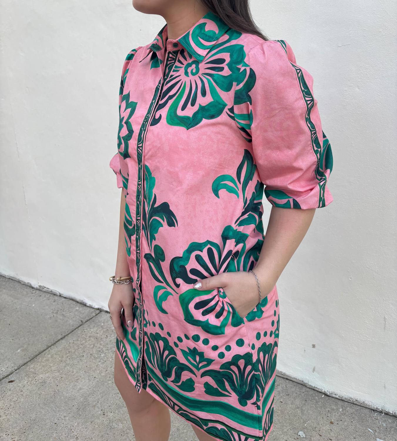 Maude Vivante - Ava Emerald Blush Dress