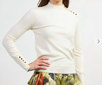 Skies Are Blue - Mock Neck Button Top