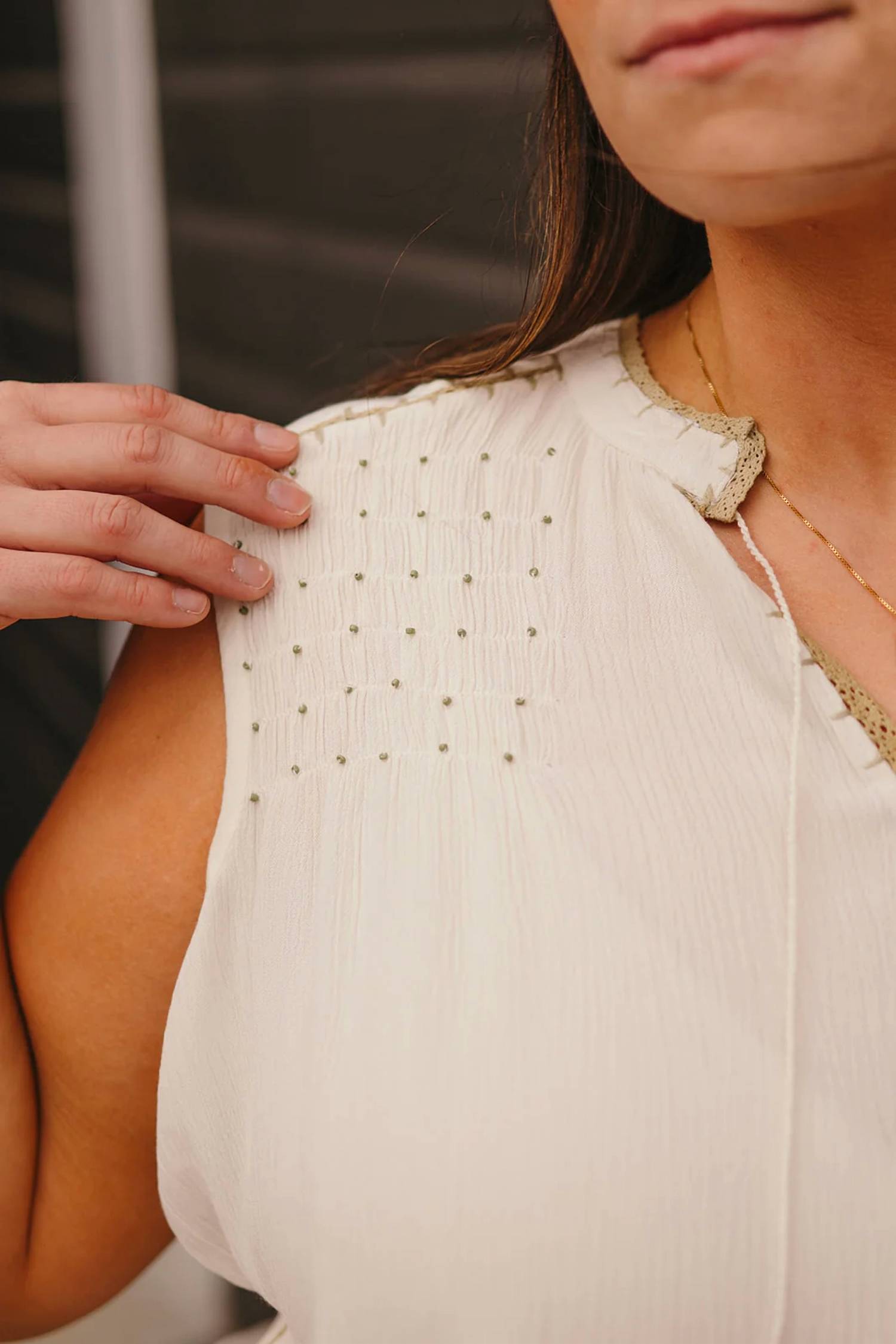 Dex - Beaded Trim Blouse