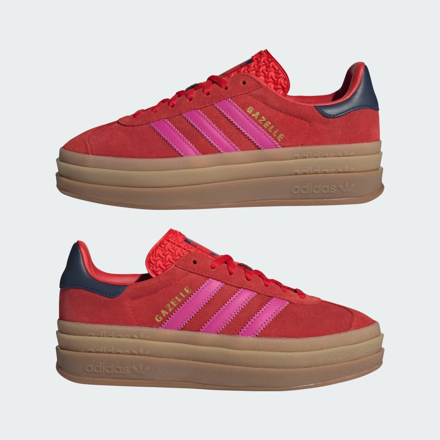 adidas Women's Gazelle Bold Sneakers in red semi lucid fuchsia night indigo - women's sneaker - view 5