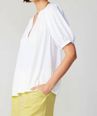 Current Air - Adriana Split Neck Short Sleeve Blouse