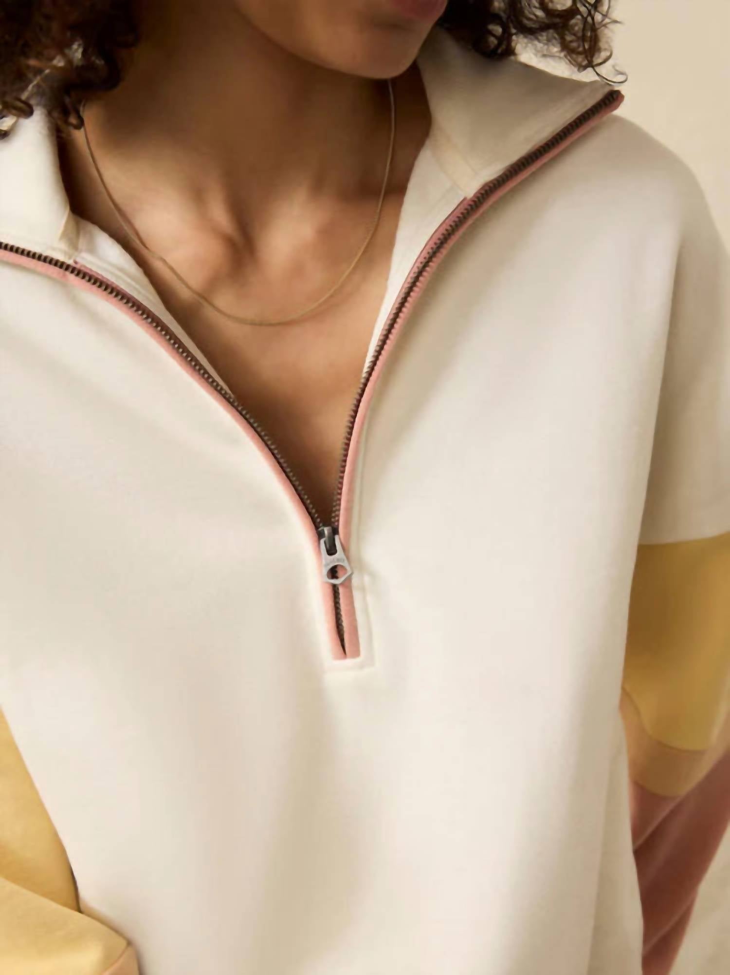 Faherty High Standard Fleece Quarter Zip Sweater in sunset dusk - women's sweater - view 4