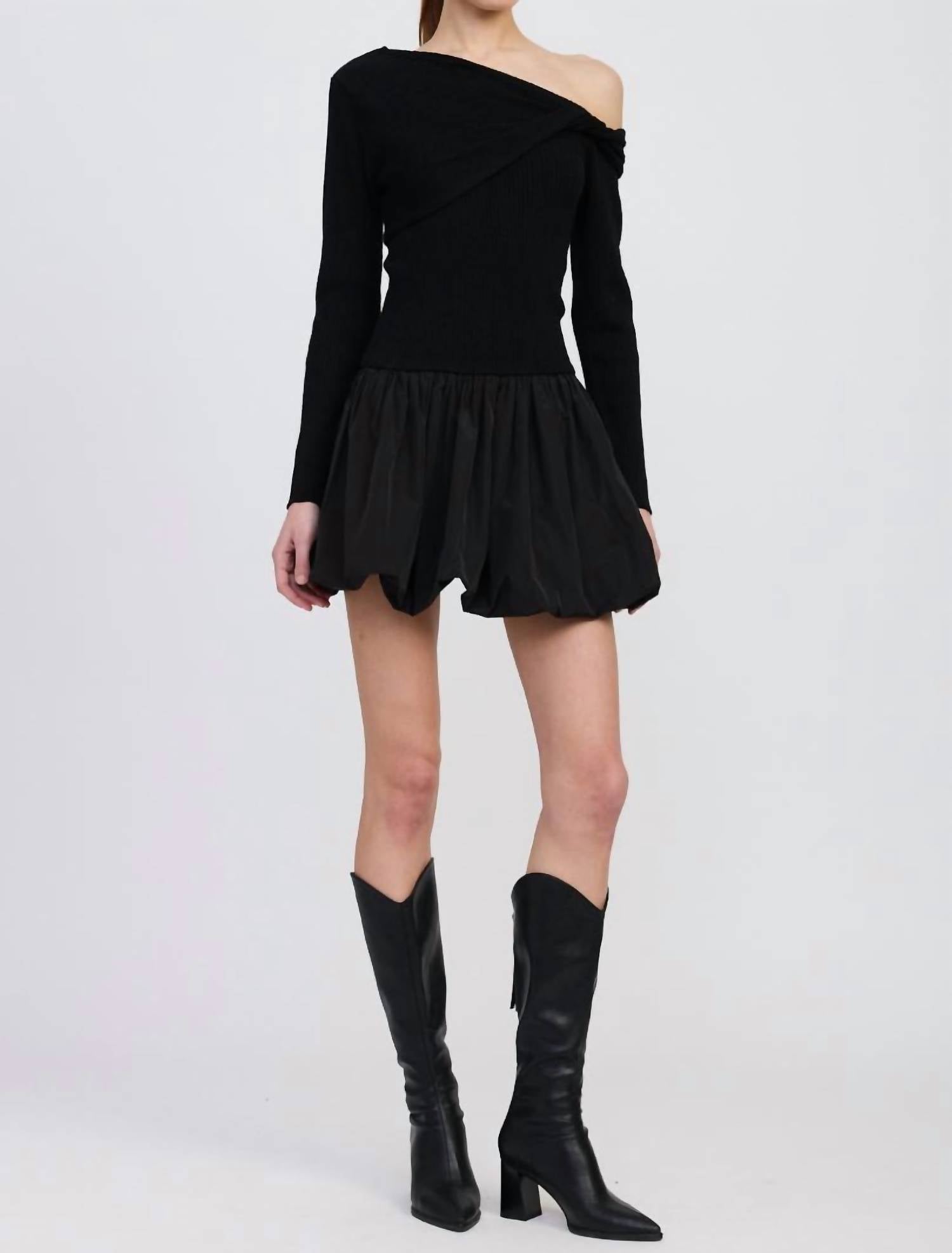 En Saison Romilla Mini Dress in black - women's dress - alternate view