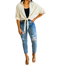 Cozy Casual - Castaway Tie Front Top