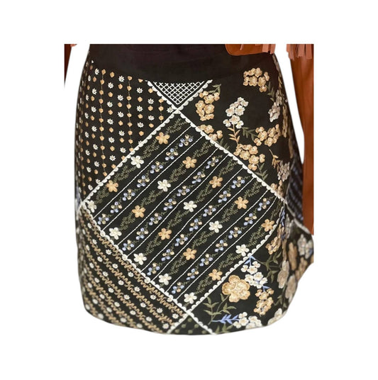 Andree By Unit - Women's Suede Embroidered Skirt