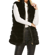 FABULOUS FURS Reversible Zip Vest in black mink - women's jacket - detail view