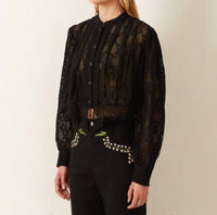 ALIX OF BOHEMIA Ryland Daisy Shirt in blackjack - women's blouse - detail view