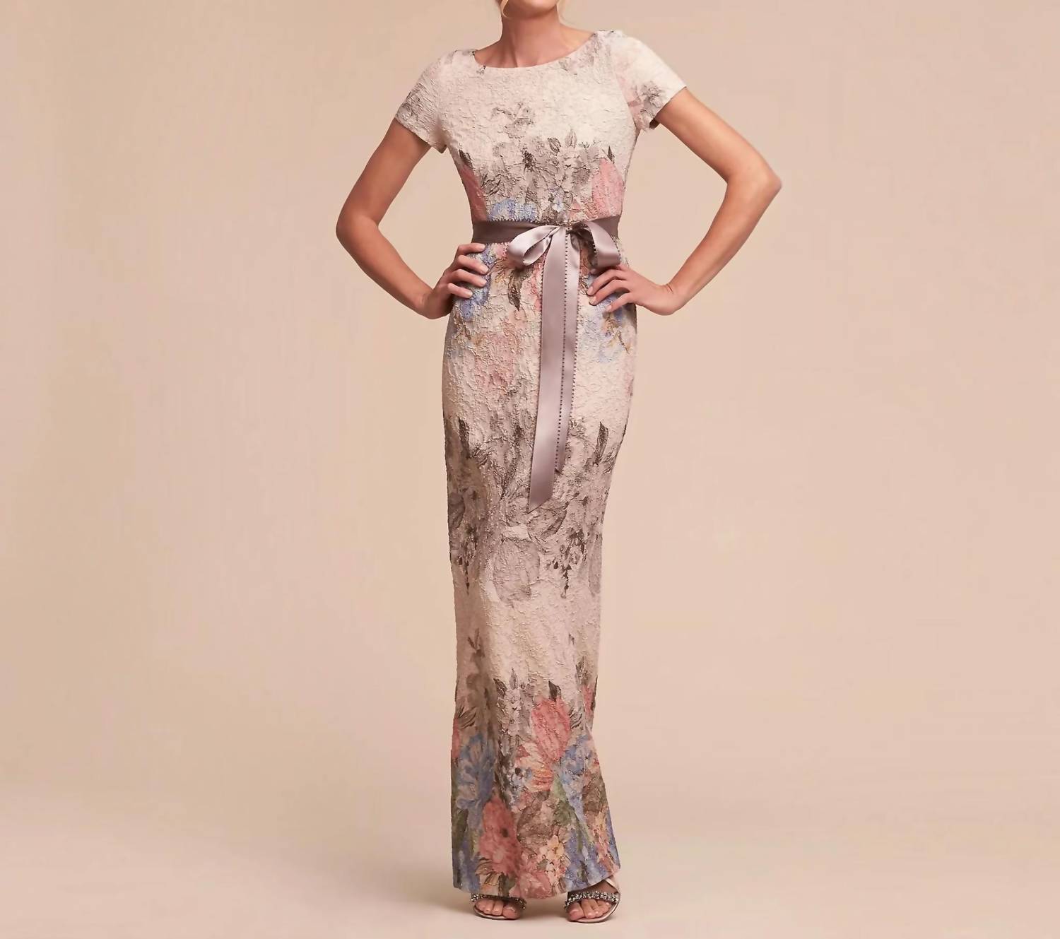 Adrianna Papell - Matelassé Column Gown