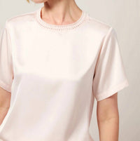 Lysse - Jenika Crochet Neck Mixed Media Top