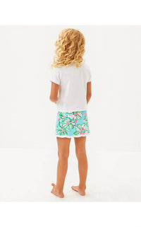 Lilly Pulitzer Girl's Mini Rally Tee in multi bright delight patch lilly - kids' t-shirt - detail view