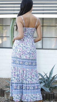 Angie - Women's V Neck Twist Front Cut Out Maxi Dress
