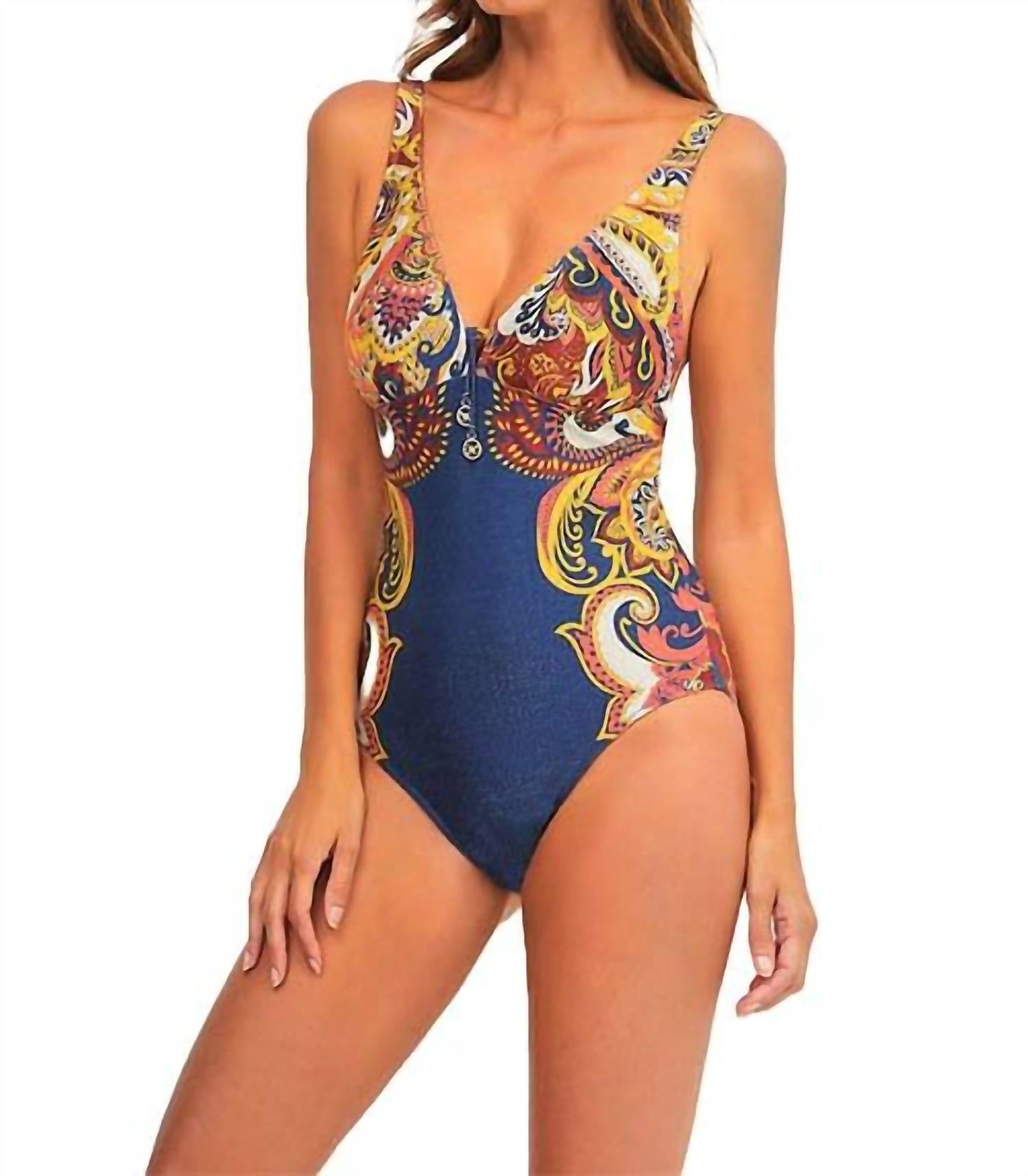Nuria - Women's Scarlet V Neck One Piece