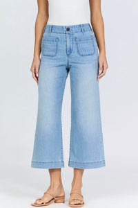 Dear John Denim - Audrey High Rise Wide Leg Cropped Jeans