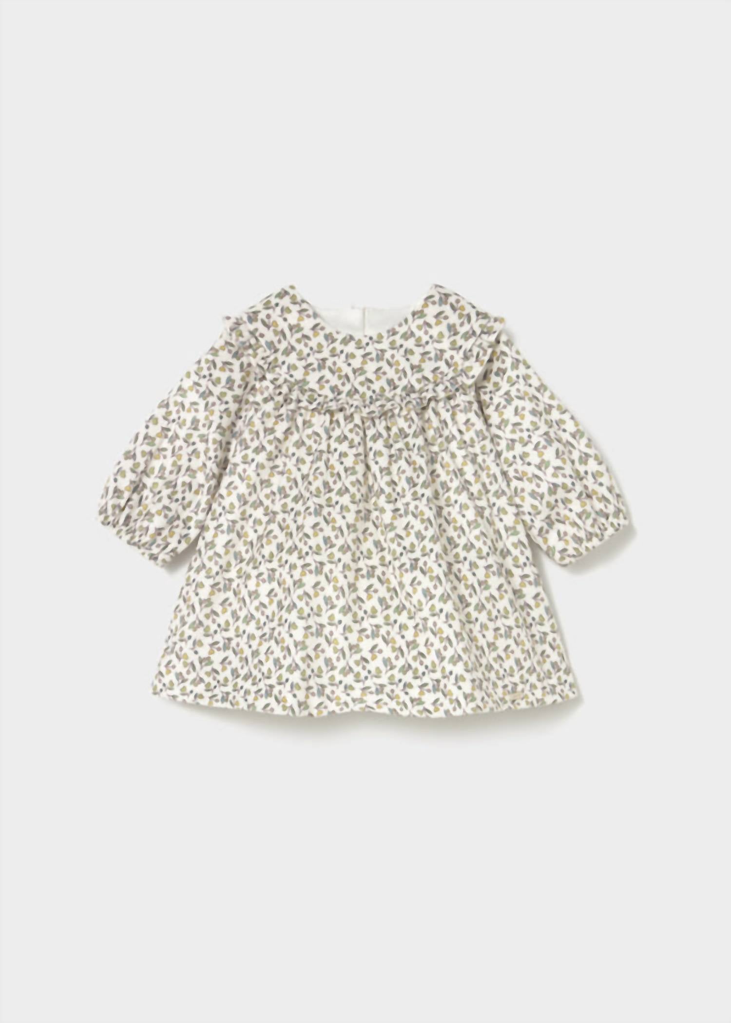 Mayoral - Girls Printed Floral Velvet Dress