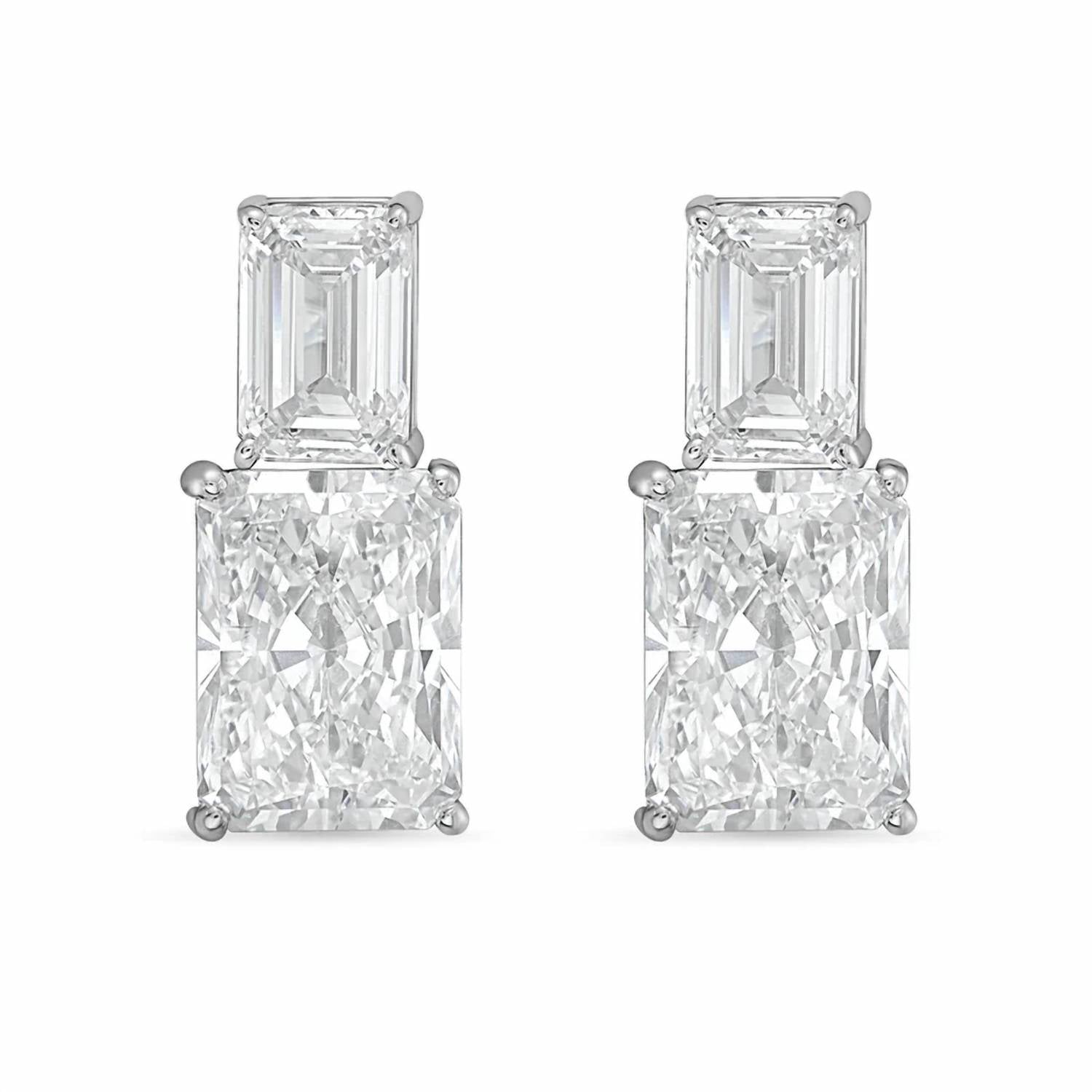 Diana M Jewels - Women's Emerald Lab-Grown Diamond Stud Earrings (3.00 Ct TCW) - Signature