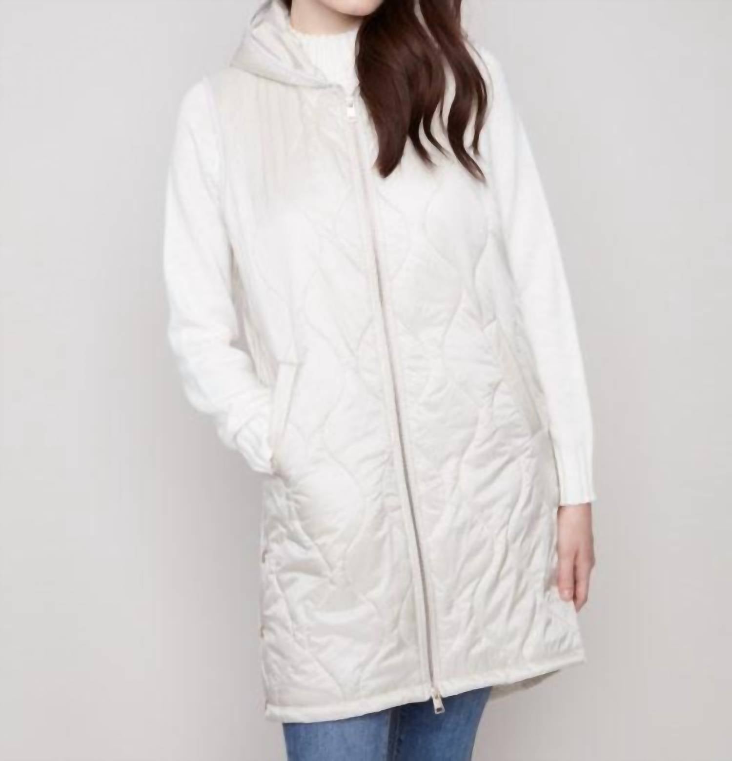Charlie B - Pearlized Long Hooded Vest
