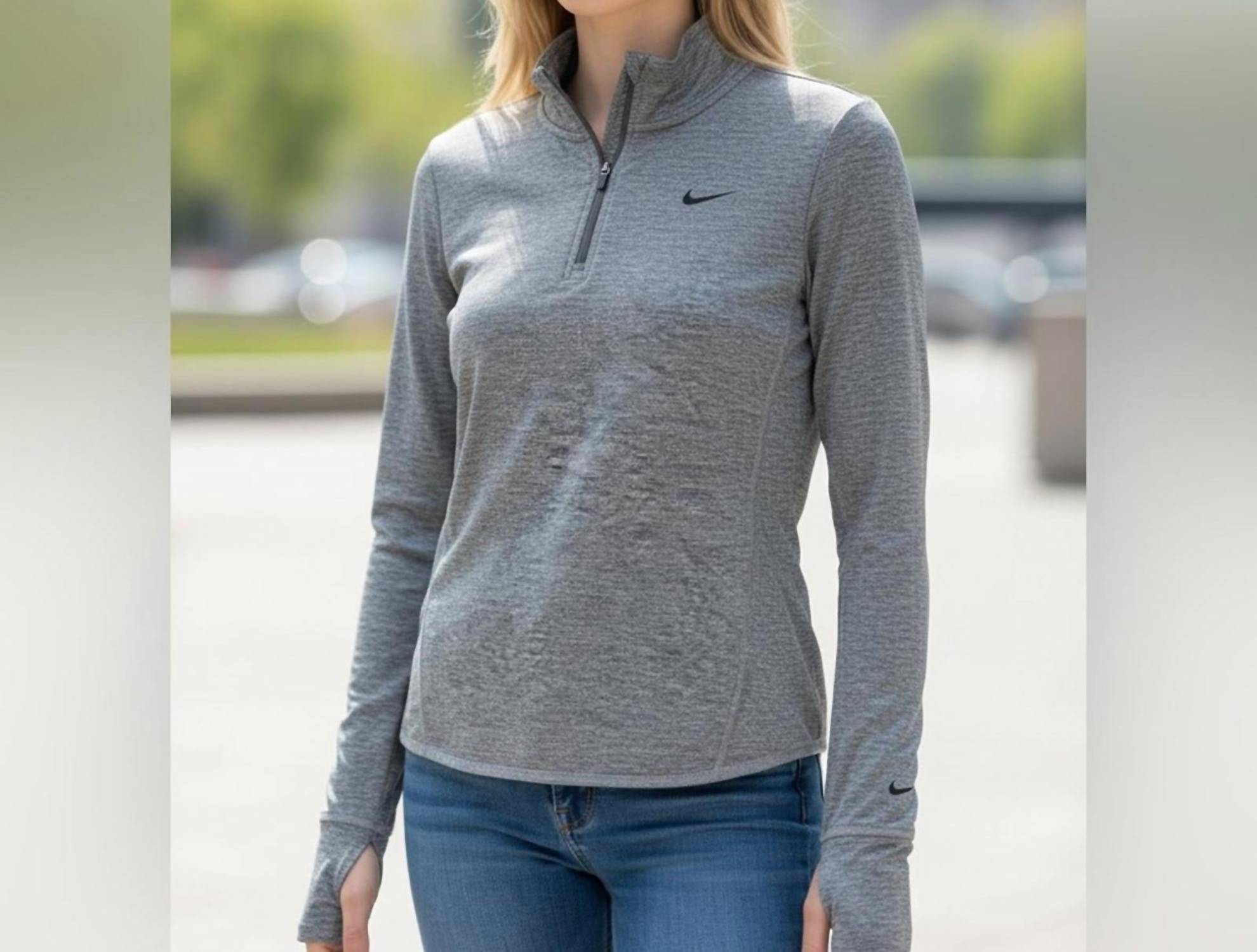 NIKE Women's Long Sleeve Top in gray - women's long sleeve top